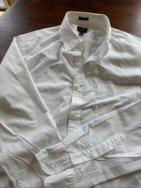 J. Crew Factory White Cotton Button-Down Shirt